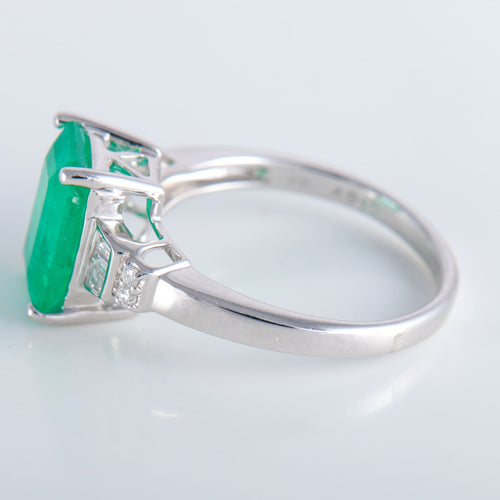 Bague 54 Bague Emeraude de Colombie Diamants 58 Facettes 324E110