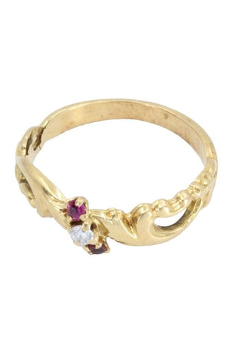 Bague BAGUE NAPOLÉON III DIAMANT ET GRENATS 58 Facettes 054971