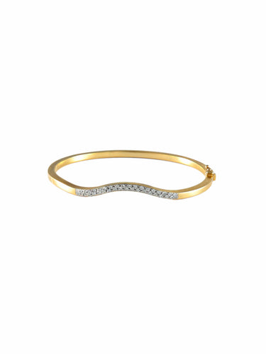 Bracelet BRACELET JONC TORSADE OR JAUNE ET DIAMANTS 58 Facettes