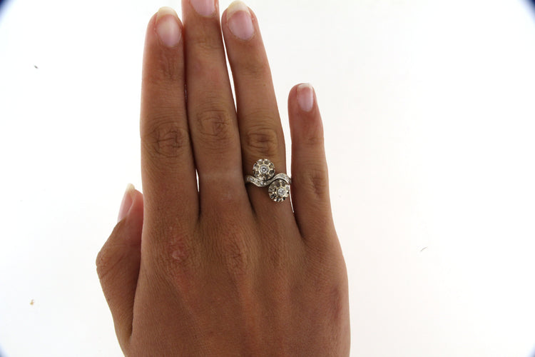 Bague Bague Toi & Moi, Or gris, diamants 58 Facettes cfmcd