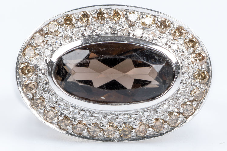 Bague 56 Bague Quartz fumé Diamants 58 Facettes 111-184737-36
