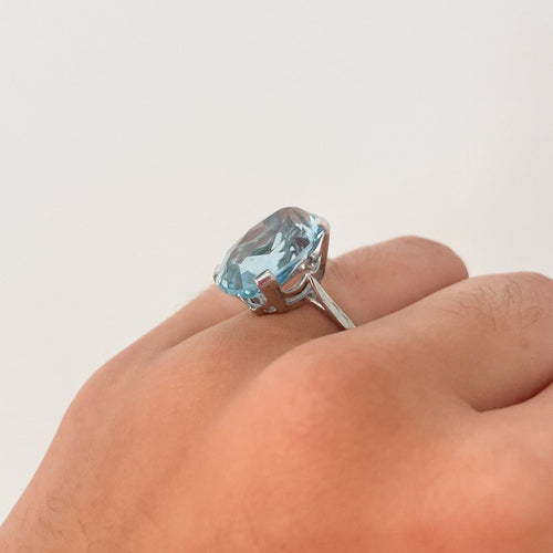 Bague 55 Bague Topaze bleue 58 Facettes