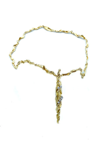 Collier GILBERT ALBERT. Collier or jaune et diamant 58 Facettes