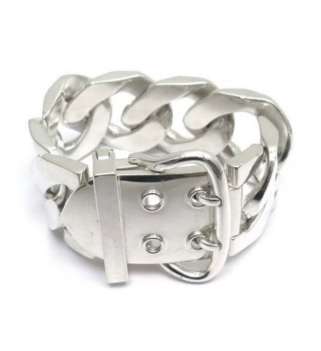 Bracelet HERMÈS. Collection Boucle Sellier, bracelet argent TGM 58 Facettes