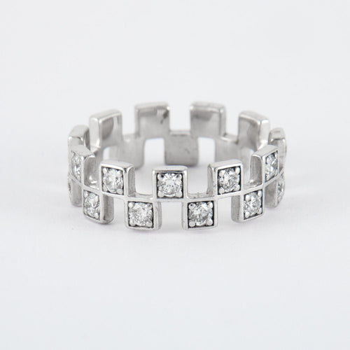 Bague 54 Bague double rang Diamants 58 Facettes