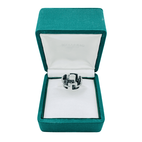 Bague Bague Mellerio "Graphic" Céramique Grand Modèle 58 Facettes
