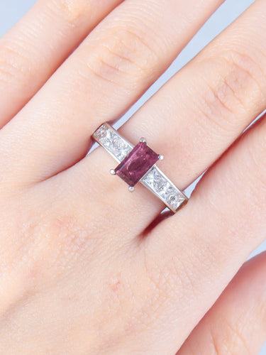 Bague 52 Bague Rubis rectangulaire 58 Facettes 325R140