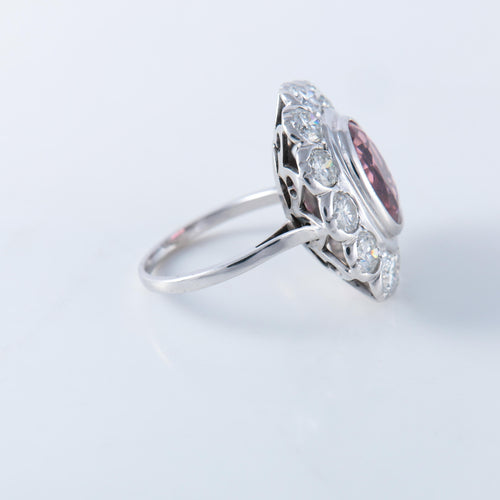 Bague 52 Bague Pompadour platine tourmaline 58 Facettes