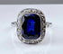 Bague 52 Bague en or blanc 18 carats, diamants et saphir Verneuil. Epoque 1900 58 Facettes AB266