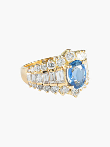 Bague 52 Bague Jarretière Saphir Diamants 58 Facettes