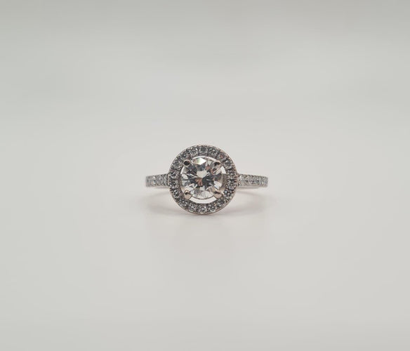 Bague 52 Bague or blanc palladié sertie de diamants naturels 58 Facettes