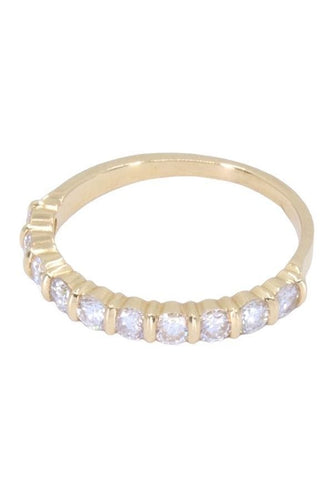 Bague 53 DEMI-ALLIANCE 10 DIAMANTS 58 Facettes 071251