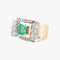 Bague Bague Tank Emeraude Diamants 58 Facettes
