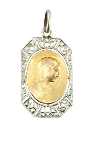 Pendentif MÉDAILLE VIERGE ART DECO SIGNEE DROPSY 58 Facettes 043781