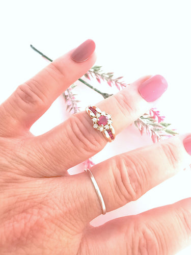 Bague Bague Fleur Rubis Diamants 58 Facettes AA 1619