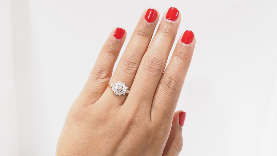 Bague 53 Bague Art Déco Diamant 58 Facettes 32202