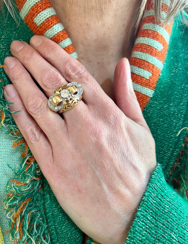 Bague 54 Bague Tank Diamants Or Jaune 58 Facettes BD184