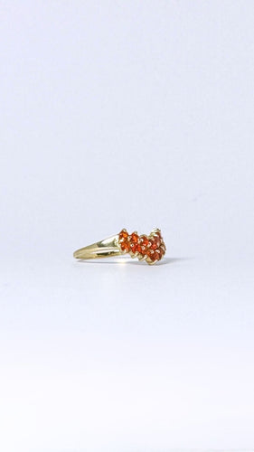Bague 57 Bague chevron vintage avec opales de feu orange 58 Facettes 2309023