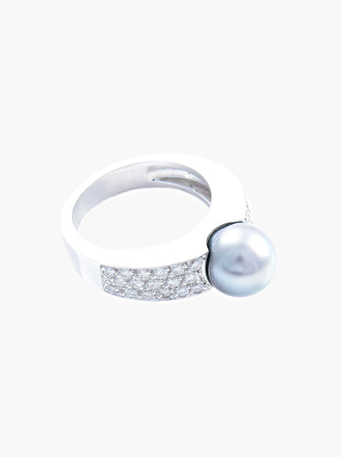 Bague 53 Bague Perle Diamants 58 Facettes