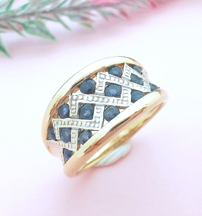 Bague Bague Bandeau Saphirs en Damier 58 Facettes AA 1607