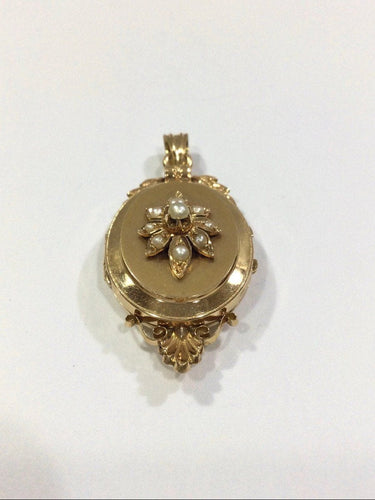 Pendentif Savard - Médaillon Photo Or Et Perles Napoléon III 58 Facettes 949564