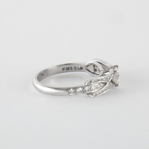 Bague 54 Bague Tulipe Or Gris Diamants 58 Facettes