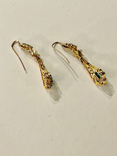 Boucles d'oreilles Pendants d'Oreilles Or, Turquoises Et Perles 58 Facettes