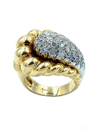 Bague Bague 1950 or jaune et diamants 58 Facettes