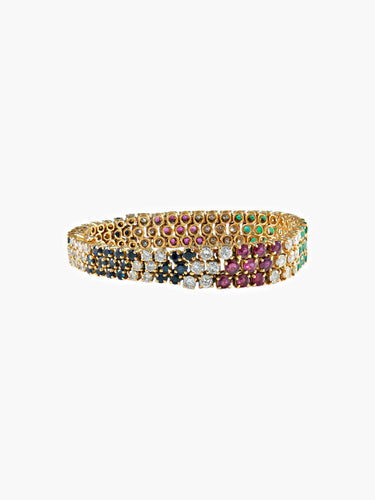 Bracelet Bracelet Diamants Emeraudes Rubis Saphirs 58 Facettes