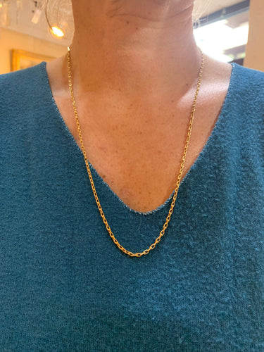 Collier Chaîne Forçat Limée Or Jaune 18 Carats 58 Facettes CH4