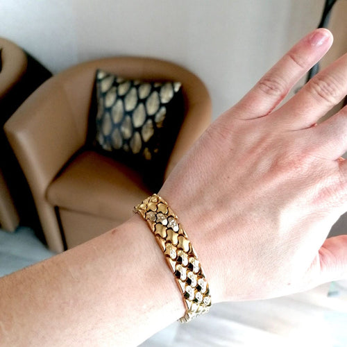 Bracelet Bracelet manchette 3 ors 58 Facettes 2914