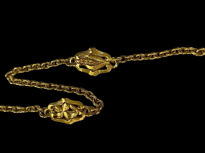 Collier Chaine Art Nouveau émaillée 58 Facettes