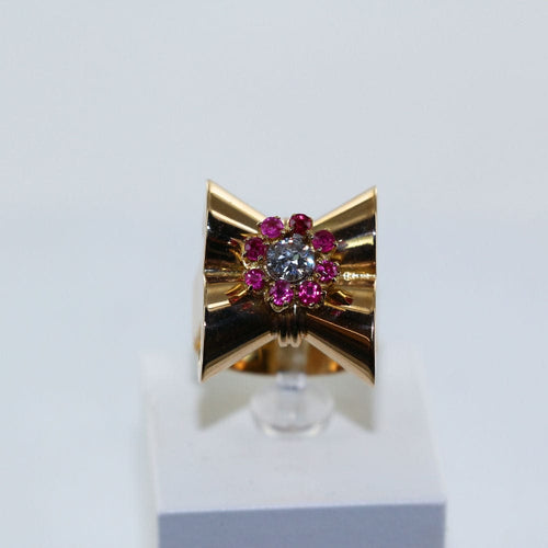 Bague 56 Bague ruban Or jaune et Diamant 58 Facettes