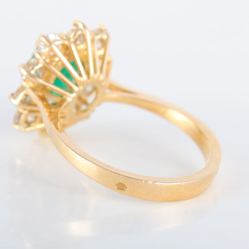Bague Bague Marguerite Emeraude et diamants 58 Facettes 8392