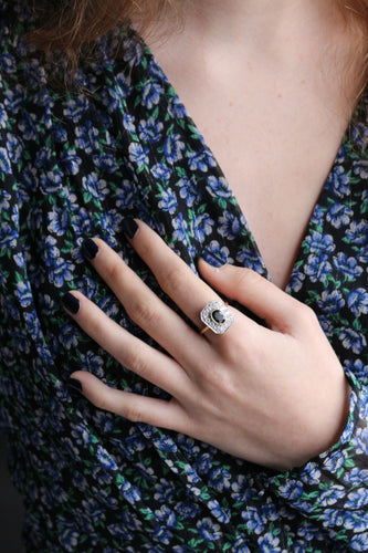 Bague Bague Art Déco, deux ors, saphirs 58 Facettes 522