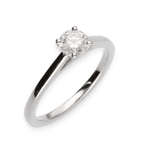 Bague Solitaire De Beers "DB Classic" Diamant & Platine 58 Facettes