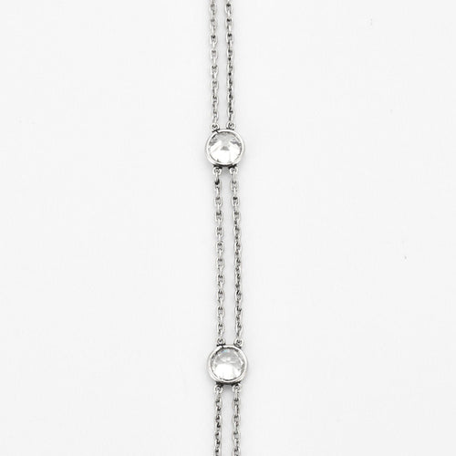 Pendentif Sautoir Platine Diamants 58 Facettes