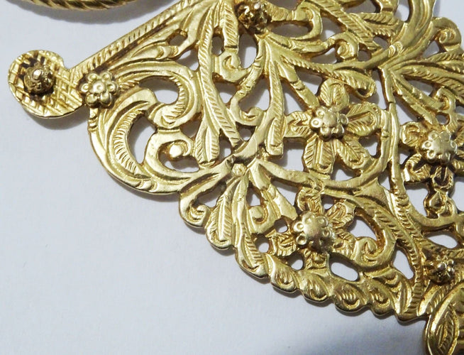 Broche Rare Fibule d'Afrique du Nord Or 22 carats 58 Facettes