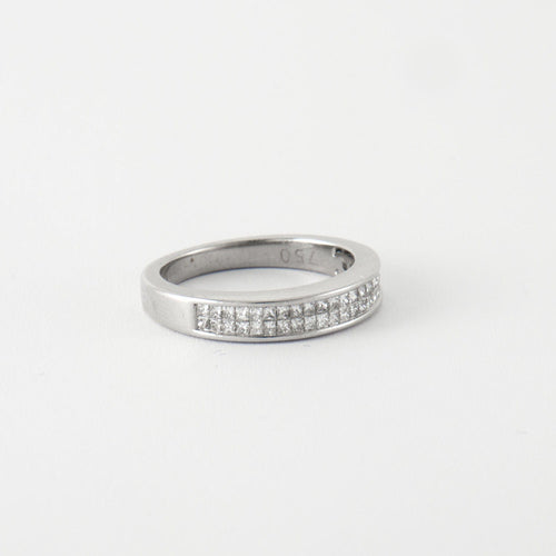 Bague 54.5 Bague Or blanc 18 Diamants 58 Facettes