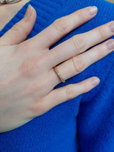 Bague 51 Demi alliance Or jaune Diamants 58 Facettes 081291