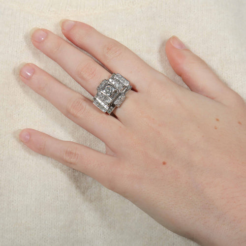 Bague 50 Bague Tank Platine Diamants 58 Facettes 8318