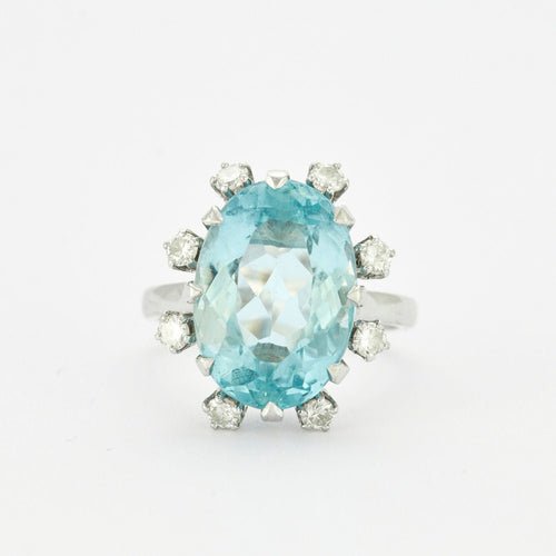 Bague 52 Bague cocktail Aigue-Marine Diamants 58 Facettes 230473