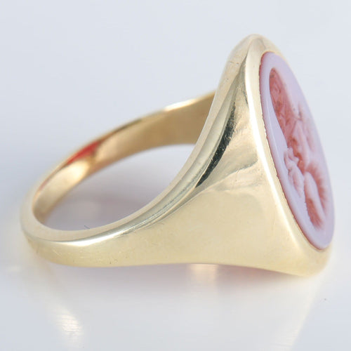 Bague 56 Bague Chevalière Cornaline gravée 58 Facettes 432.2