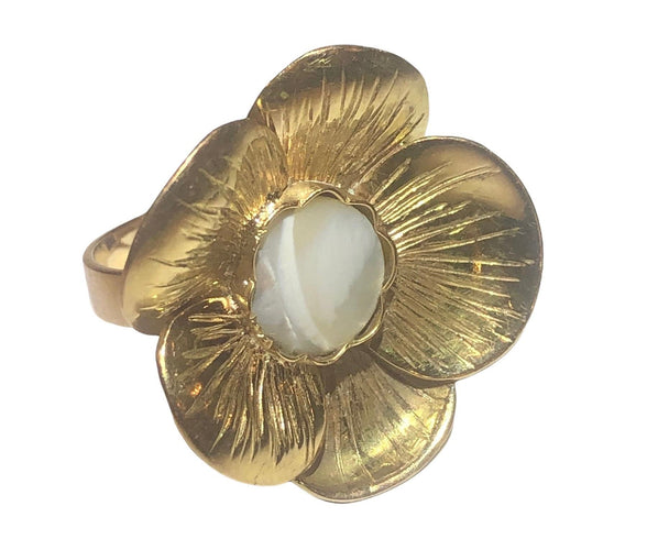 Bague 57 Bague fleur nacre 58 Facettes