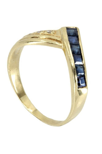 Bague 47.5 BAGUE MODERNE SAPHIRS ET DIAMANTS 58 Facettes 048091