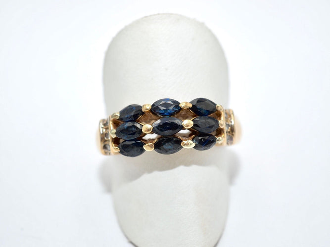 Bague 62 Bague retro saphirs diamants or jaune 58 Facettes