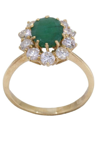 Bague 54 BAGUE POMPADOUR ÉMERAUDE DIAMANTS 58 Facettes 075701