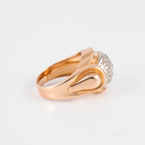 Bague 51 Bague Tank or jaune & platine 58 Facettes