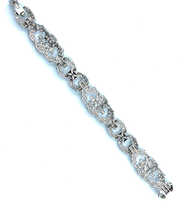 Bracelet Bracelet Art Déco platine et diamants 8ct 58 Facettes