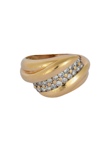 Bague Bague or jaune et diamants 58 Facettes